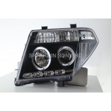 Nissan Navara 05 Black Projector Headlamp w Ring & LED